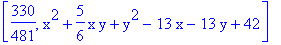 [330/481, x^2+5/6*x*y+y^2-13*x-13*y+42]